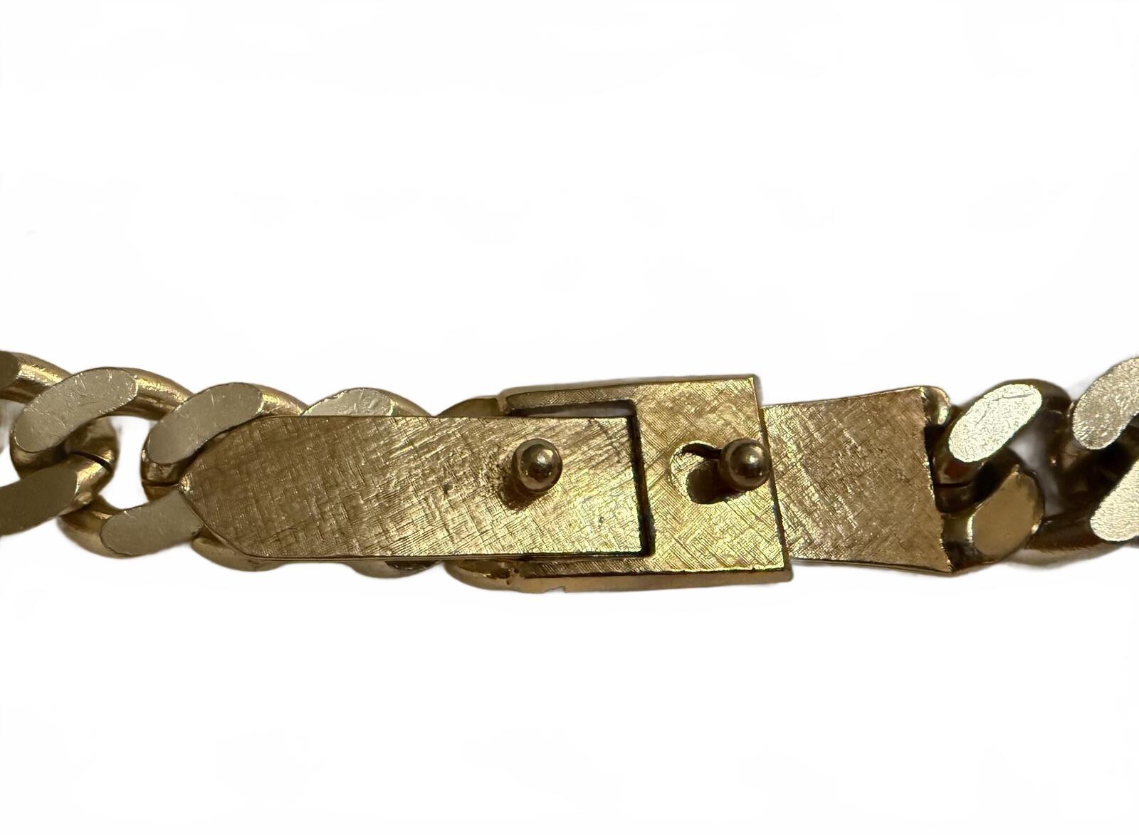 Gold Tone Chain Link Belt with Buckle Closure