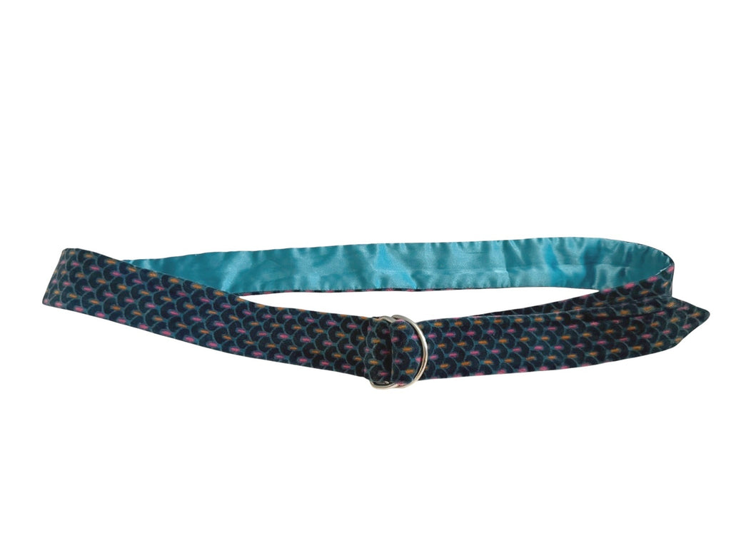 Velvet Patterned Belt with Satin Lining