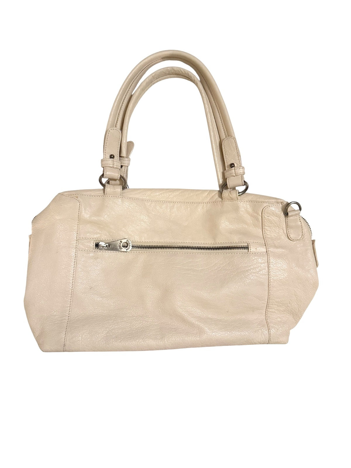 Joelle Hawkens Beige Leather Studded Shoulder Bag