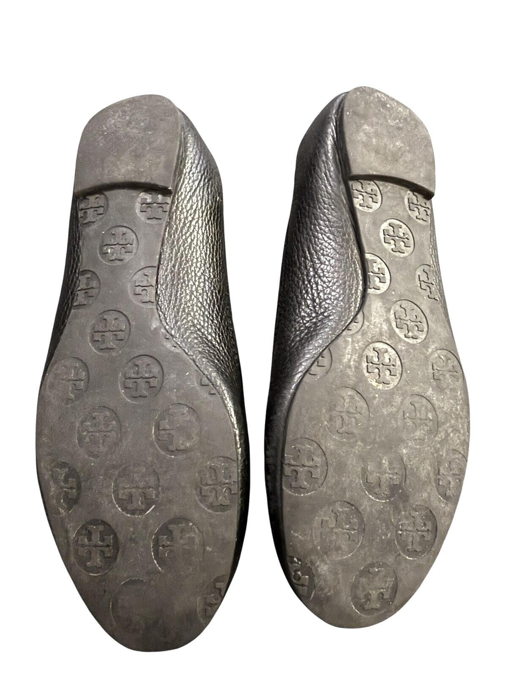 Tory Burch Black Leather Reva Ballet Flats Logo Medallion