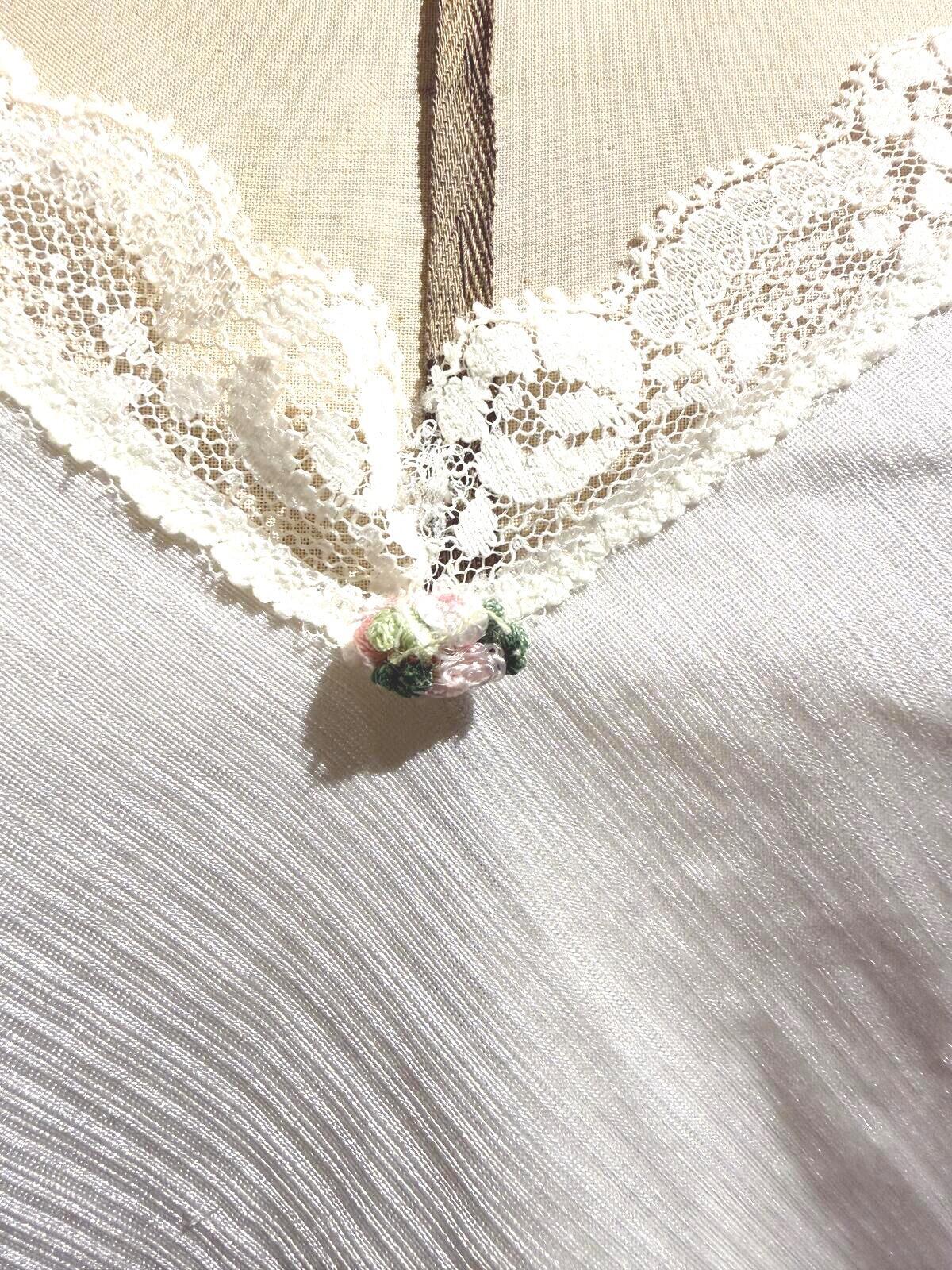 Sears Vintage Cream Lace Trim Cami Top
