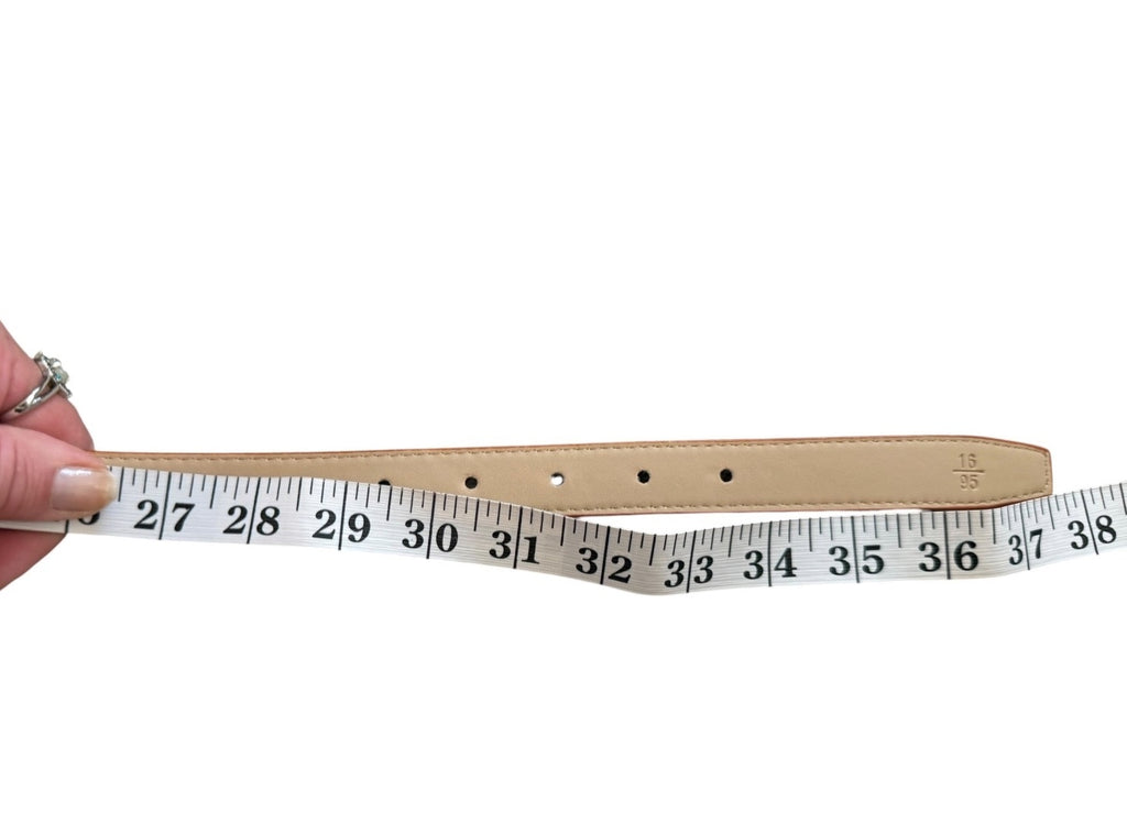 Brown Leather Belt with Gold Double G Buckle