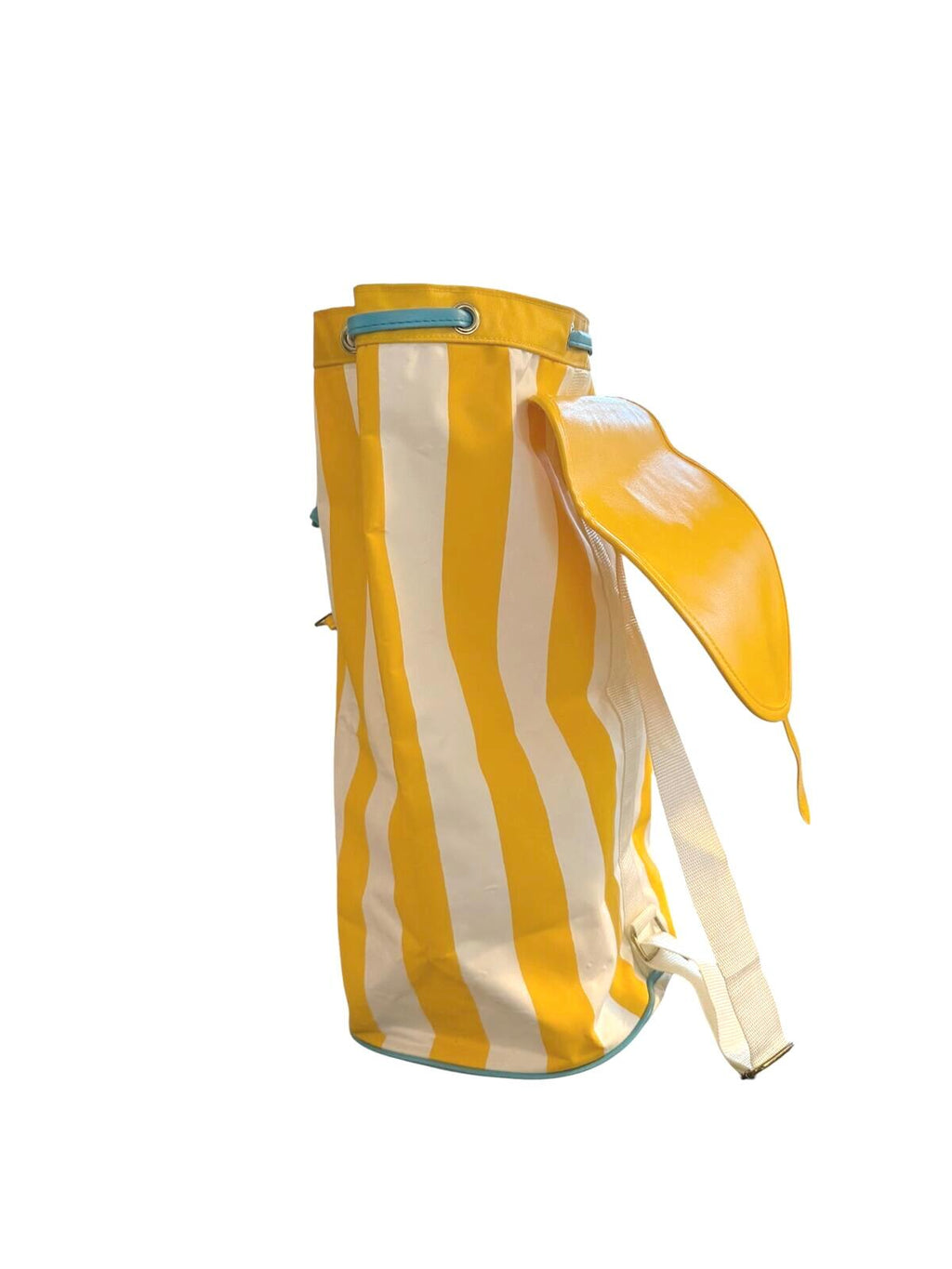 Giorgio Beverly Hills Vintage Yellow and White Striped Backpack