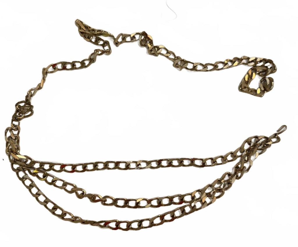 Gold Tone Chain Belt with Triple Layered Design