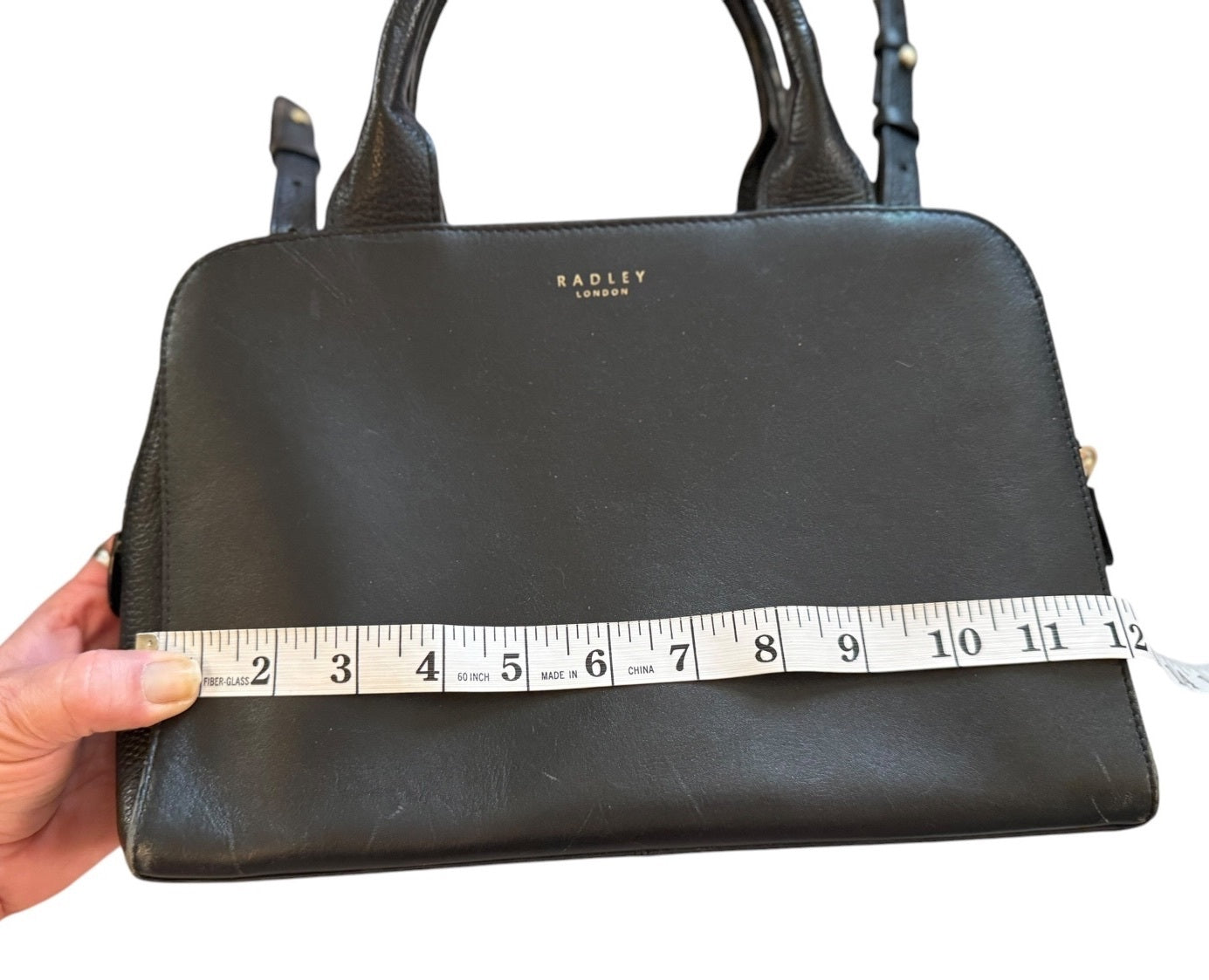 Radley Black Leather Satchel Handbag with Adjustable Strap