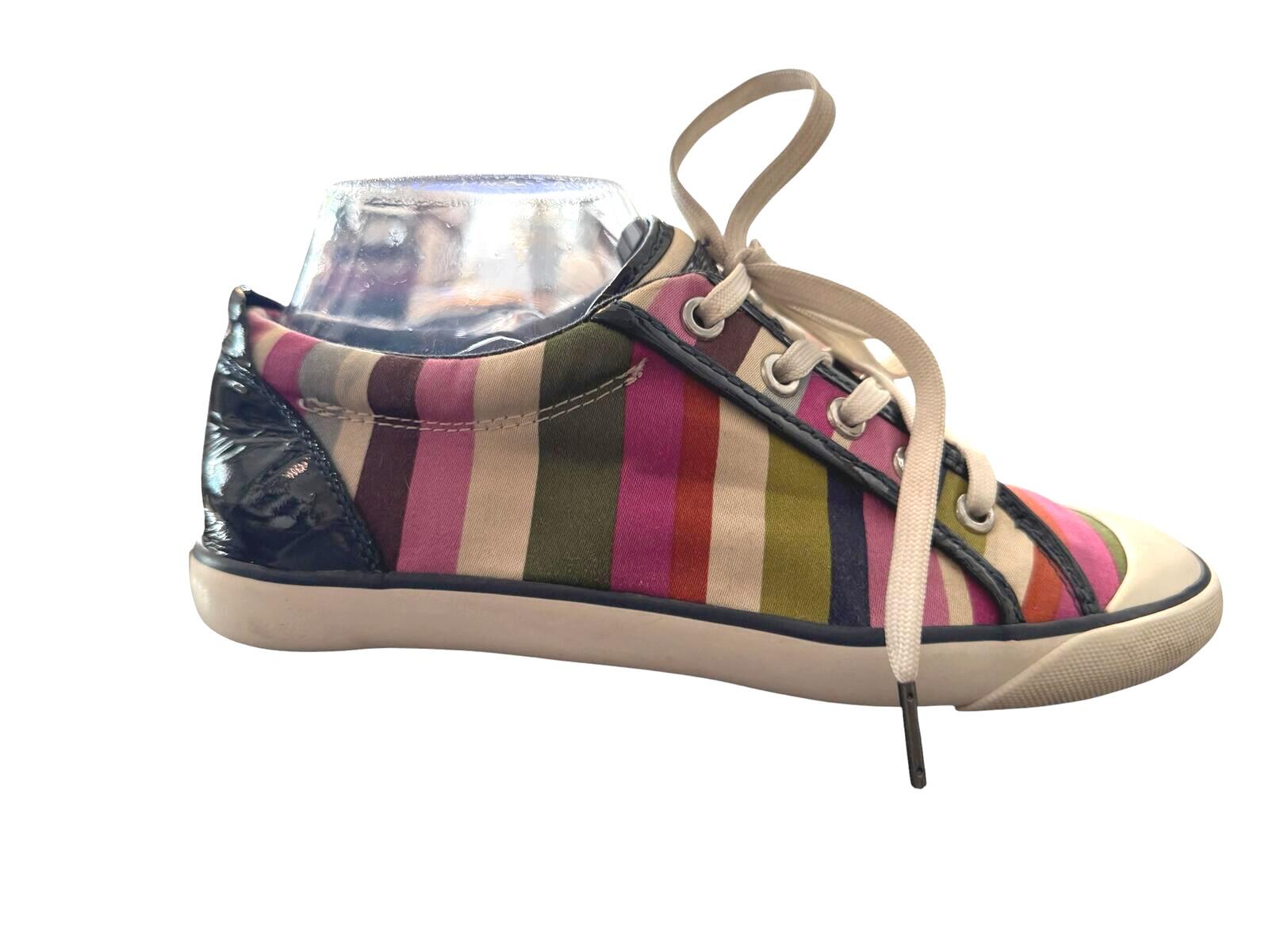 Coach Barrett Striped Leather Low Top Sneakers