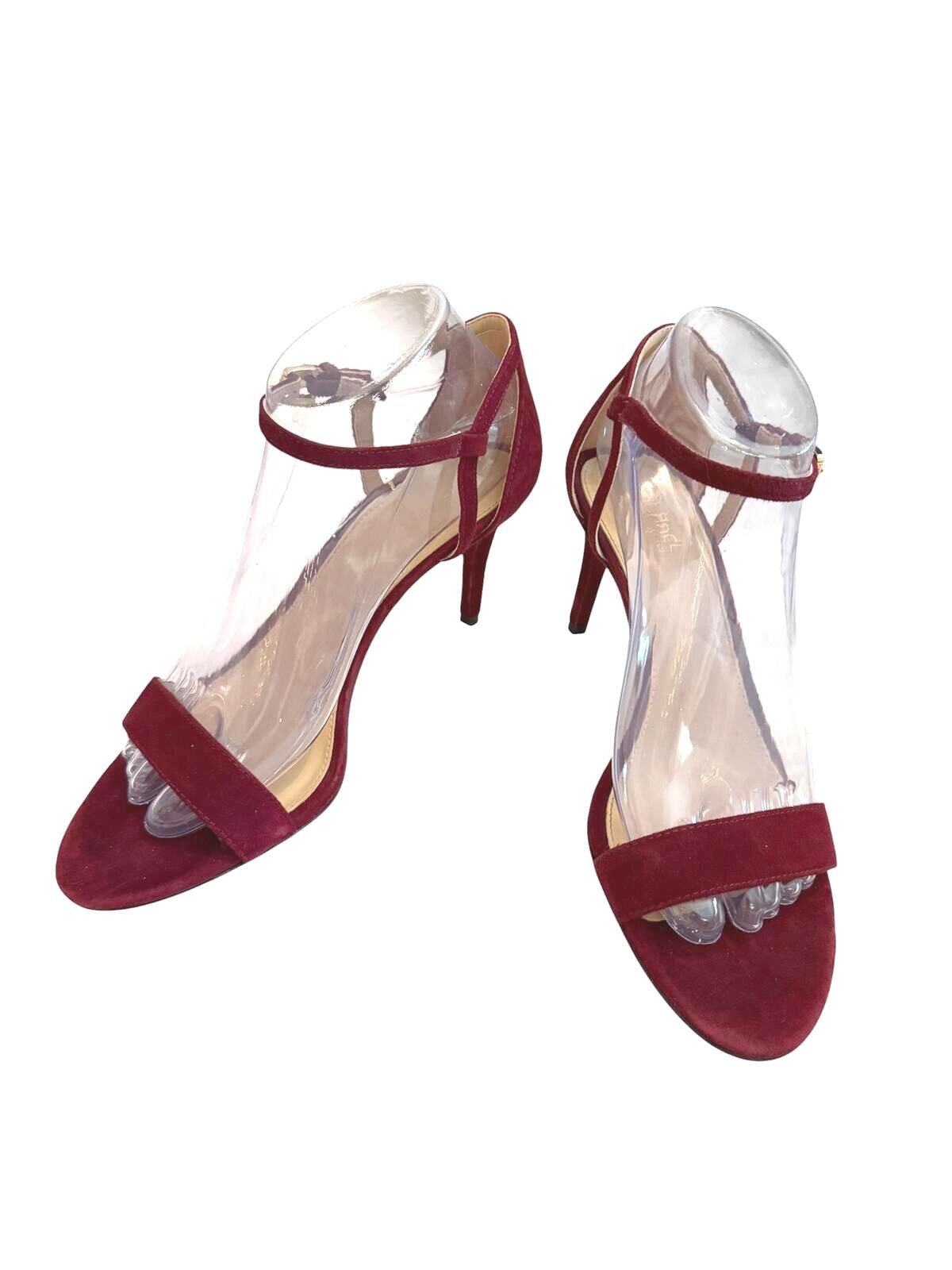 Michael Kors Burgundy Suede Ankle Strap Heels